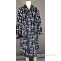 Polyester printed long sleeve bathrobe